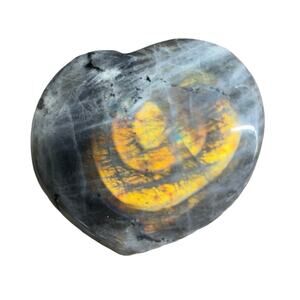 Natural Labradorite Crystal Gemstone Heart Carving Polished High Flash